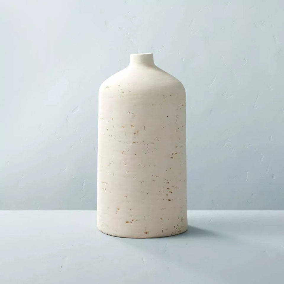 Hearth & Hand with Magnolia® -16" Distressed Ceramic Vase Natural Cream