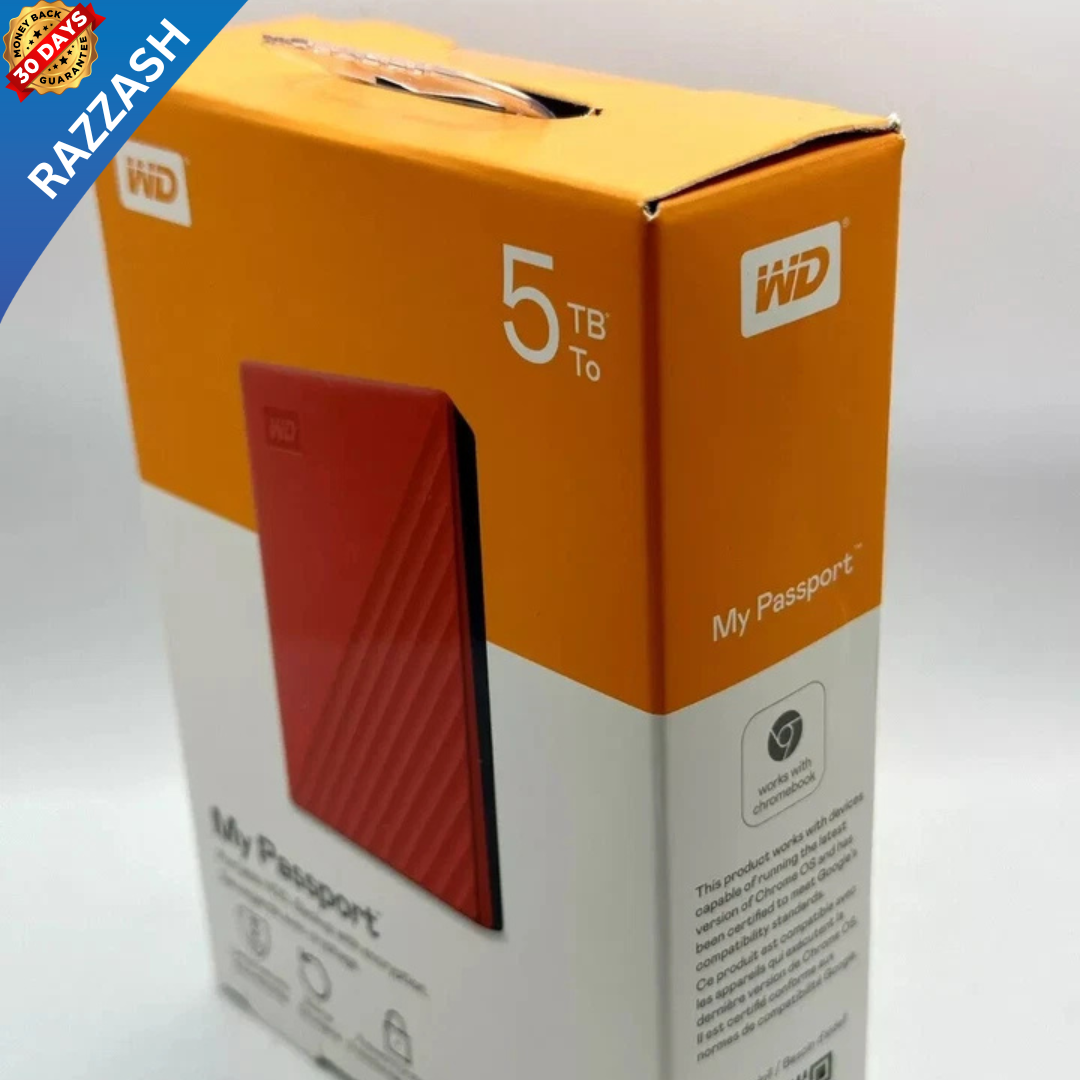 WD 5TB My Passport Portable External Hard Drive – Red – USB 3.0 | RAZZASH USA