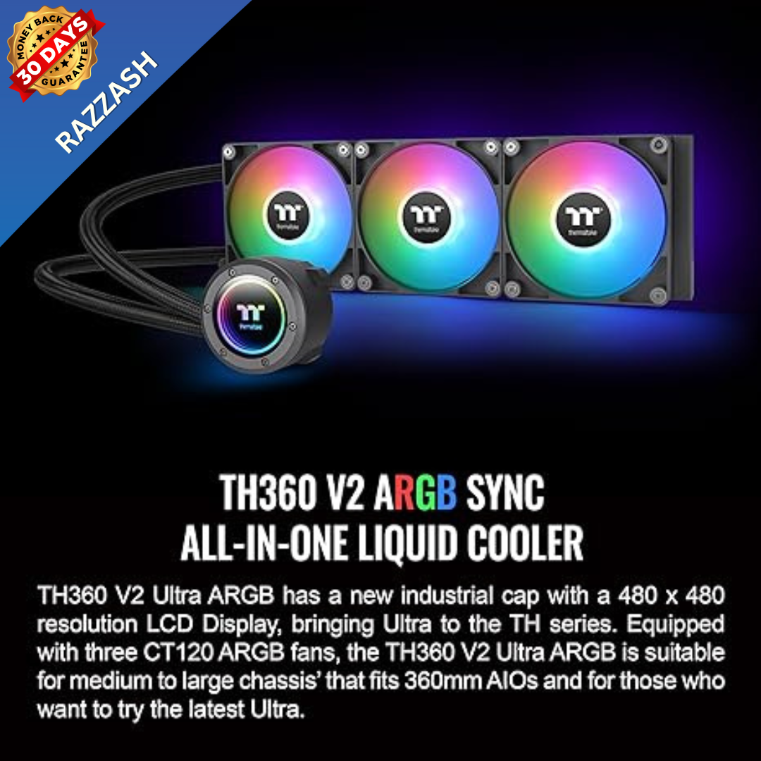 Thermaltake® TH360 ARGB Sync V2 CPU Liquid Cooler – 360mm Radiator | CL-W362-PL12SW-A | RAZZASH USA