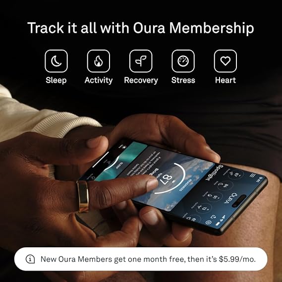 RAZZASH | Oura® Ring Gen3 Horizon - Gold - Size US7 - Smart Ring Sleep and Fitness Tracker USA