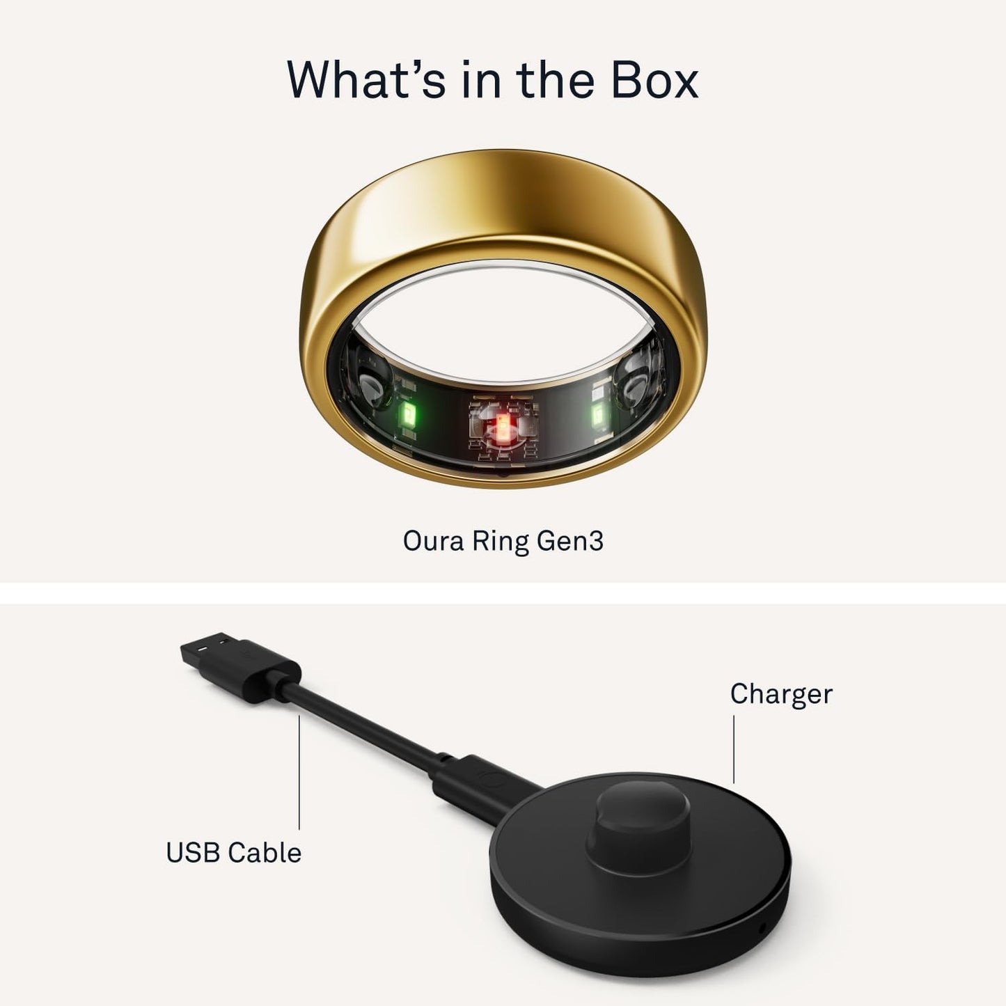 RAZZASH | Oura® Ring Gen3 Horizon - Gold - Size US7 - Smart Ring Sleep and Fitness Tracker USA