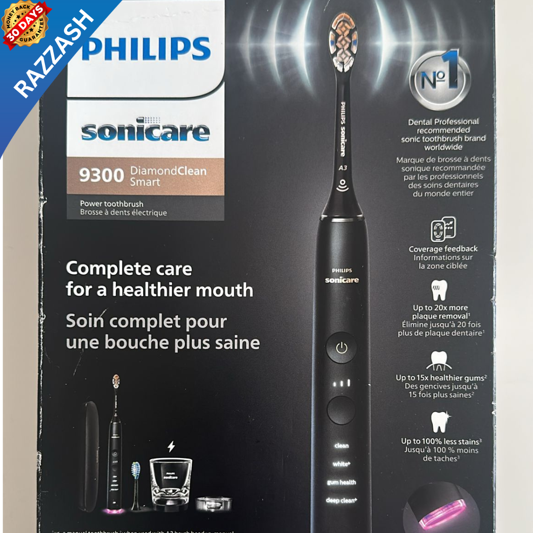 Philips Sonicare DiamondClean Smart 9300 Rechargeable Electric Toothbrush with Bluetooth & Travel Case - Black | RAZZASH