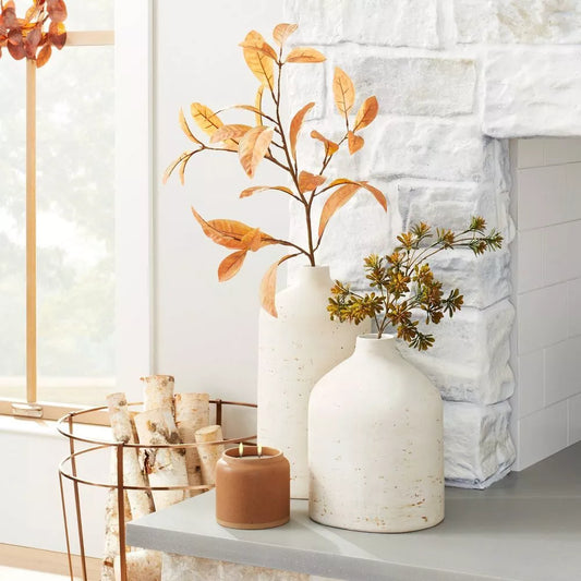 Hearth & Hand with Magnolia® -16" Distressed Ceramic Vase Natural Cream