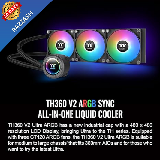 Thermaltake® TH360 ARGB Sync V2 CPU Liquid Cooler – 360mm Radiator | CL-W362-PL12SW-A | RAZZASH USA