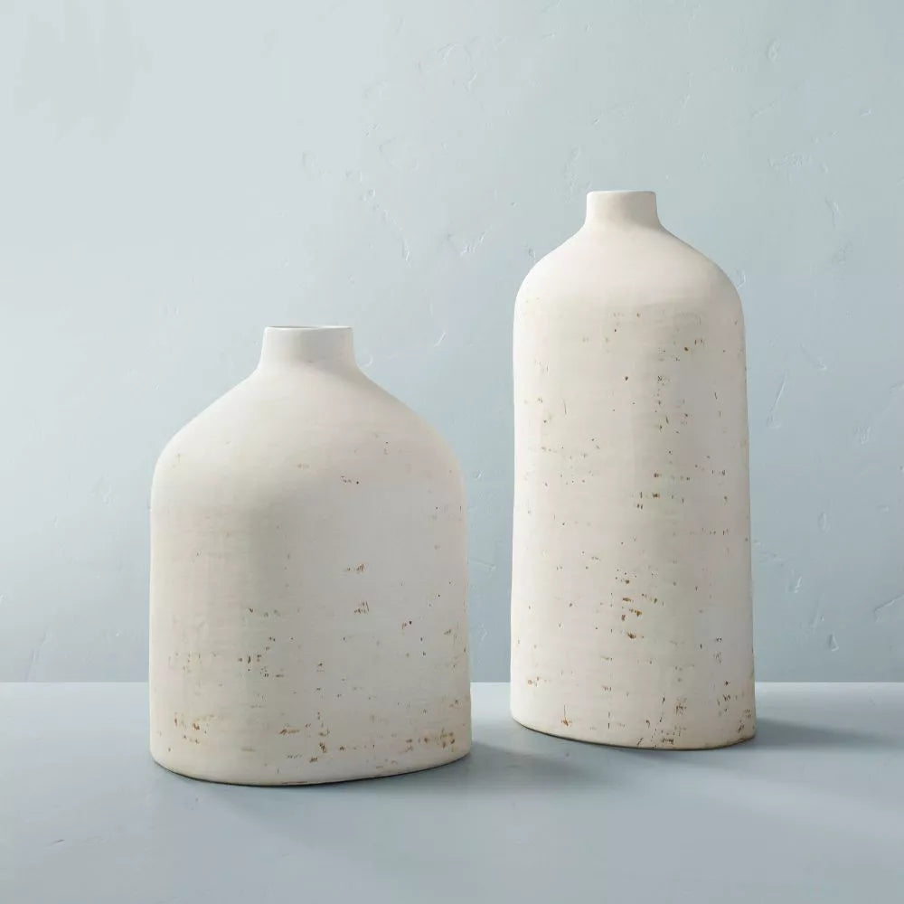 Hearth & Hand with Magnolia® -16" Distressed Ceramic Vase Natural Cream