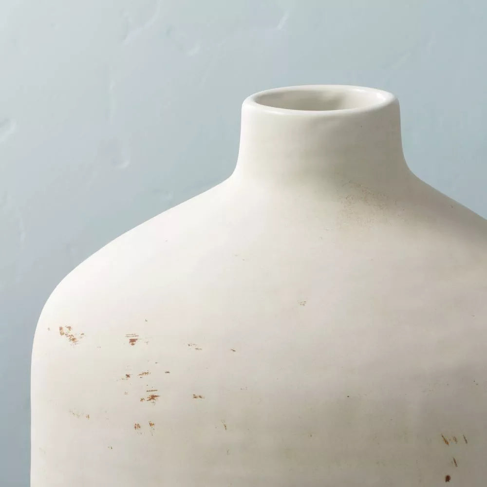 Hearth & Hand with Magnolia® -16" Distressed Ceramic Vase Natural Cream