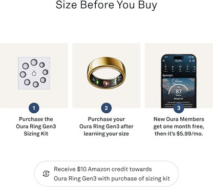 RAZZASH | Oura® Ring Gen3 Horizon - Gold - Size US7 - Smart Ring Sleep and Fitness Tracker USA