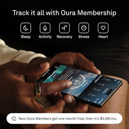 RAZZASH | Oura® Ring Gen3 Horizon - Gold - Size US7 - Smart Ring Sleep and Fitness Tracker USA
